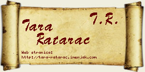 Tara Ratarac vizit kartica